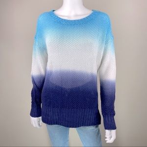 J CREW Blue Dip Dye One Of A Kind Sweater